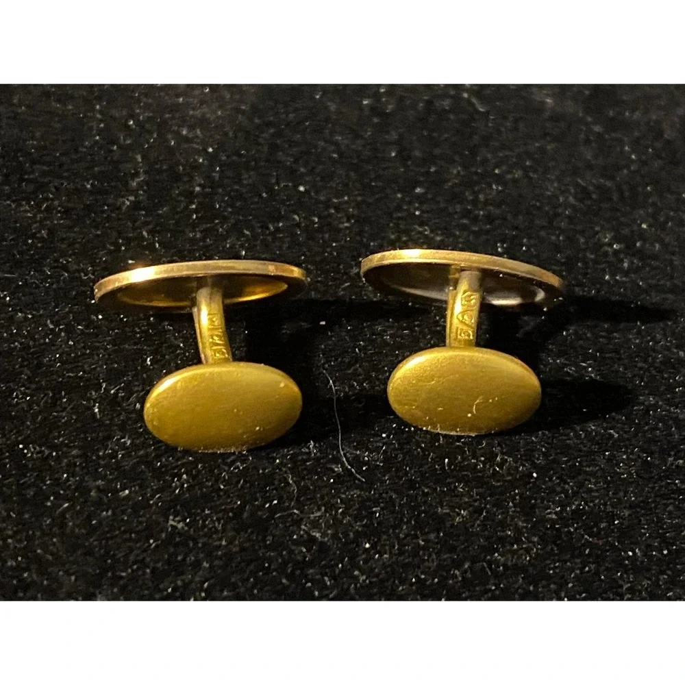 Victorian Gold Filled Cuff Links Fancy Monogram